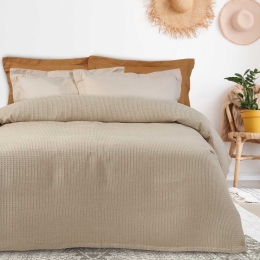 Κουβέρτα Πικέ 0470 Ecru Das Home Υπέρδιπλο 220x240cm 100% Βαμβάκι