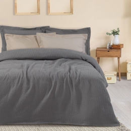 Κουβέρτα Πικέ 0474 Grey Das Home Μονό 100% Βαμβάκι
