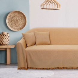 Ριχτάρι 0221 Ochre Das Home Τριθέσιο 180x300cm Βαμβάκι-Πολυέστερ