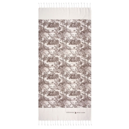 Πετσέτα Θαλάσσης - Παρεό 3668 Ecru-Brown Greenwich Polo Club Θαλάσσης 80x180cm 100% Βαμβάκι