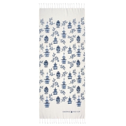 Πετσέτα Θαλάσσης - Παρεό 3670 Ecru-Blue Greenwich Polo Club Θαλάσσης 80x180cm 100% Βαμβάκι