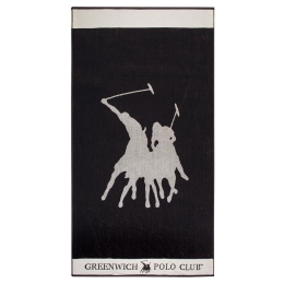 Πετσέτα Θαλάσσης 3591 Black Greenwich Polo Club Θαλάσσης 90x170cm 100% Βαμβάκι