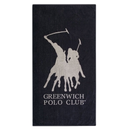 Πετσέτα Θαλάσσης 3597 Black Greenwich Polo Club Θαλάσσης 90x170cm 100% Βαμβάκι