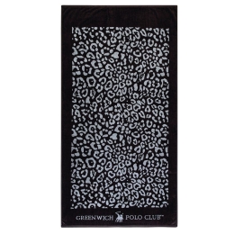 Πετσέτα Θαλάσσης 3608 Black-Grey Greenwich Polo Club Θαλάσσης 90x170cm 100% Βαμβάκι