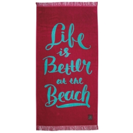 Πετσέτα Θαλάσσης 3640 Red Greenwich Polo Club Θαλάσσης 90x170cm 100% Βαμβάκι