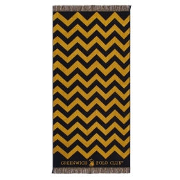 Πετσέτα Θαλάσσης 3650 Ochre-Black Greenwich Polo Club Θαλάσσης 90x170cm 100% Βαμβάκι