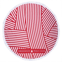 Πετσέτα Θαλάσσης Στρογγυλή 3689 Red-White Greenwich Polo Club Θαλάσσης 150cm Microfiber
