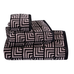 Πετσέτες 2676 (Σετ 3τμχ) Nude-Black Greenwich Polo Club Σετ Πετσέτες 70x140cm 100% Βαμβάκι