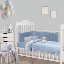 Κουβέρτα Βρεφική Velour 0483 Light Blue Das Baby Κούνιας 110x150cm Πολυέστερ