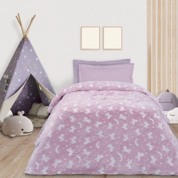 Κουβέρτα Παιδική 4832 Glowing Fleece Pink Das Kids Μονό 160x220cm Βαμβάκι-Πολυέστερ