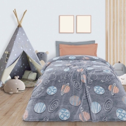 Κουβέρτα Παιδική 4834 Glowing Fleece Grey Das Kids Μονό 160x220cm Πολυέστερ
