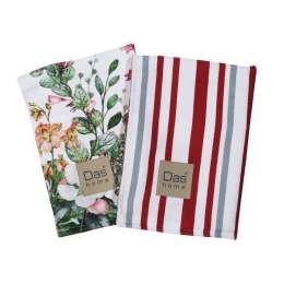 Ποτηρόπανα 0634 (Σετ 2τμχ) Multi Das Home 40x65cm Microfiber