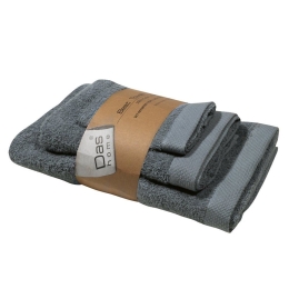 Πετσέτες Best 0658 (Σετ 3τμχ) Grey Das Home Σετ Πετσέτες 70x140cm 100% Βαμβάκι