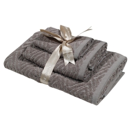 Πετσέτες Best 0665 (Σετ 3τμχ) Brown Das Home Σετ Πετσέτες 70x140cm 100% Βαμβάκι