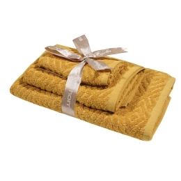 Πετσέτες Best 0666 (Σετ 3τμχ) Ocher Das Home Σετ Πετσέτες 70x140cm 100% Βαμβάκι