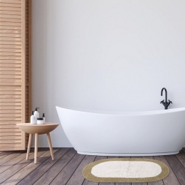 Ταπέτο Μπάνιου 0667 Beige-White Das Home 50X80cm 50x80cm 100% Βαμβάκι