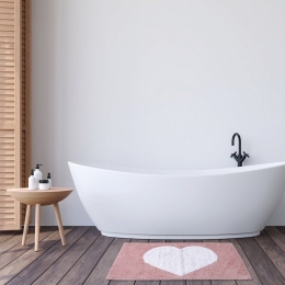Ταπέτο Μπάνιου 0678 Pink-White Das Home 50X80cm 50x80cm 100% Βαμβάκι