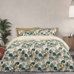 Σεντόνια Best 4848 (Σετ 3τμχ) Beige-Green Das Home Μονό 170x260cm 100% Βαμβάκι