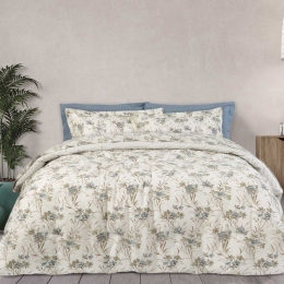 Κουβερλί Happy 9591 Ecru-Ciel Das Home Μονό 160x240cm 100% Βαμβάκι