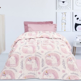 Κουβερλί Παιδικό 4857 White-Pink Das Home Μονό 160x240cm Microfiber