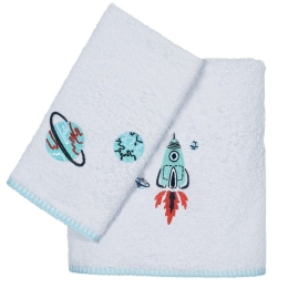 Πετσέτες Βρεφικές 4851 Baby Smile (Σετ 2τμχ) White-Turqoise Das Home Σετ Πετσέτες 70x140cm 100% Βαμβάκι