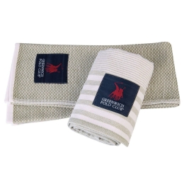 Πετσέτες Κουζίνας 2707 (Σετ 2τμχ) Green-White Greenwich Polo Club 40x60cm 100% Βαμβάκι