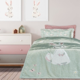 Κουβέρτα Παιδική 4867 Mint-Somon-Grey Das Home Μονό 160x220cm Πολυέστερ