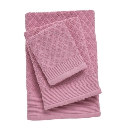 Πετσέτες Best 0689 (Σετ 3τμχ) Pink Das Home Σετ Πετσέτες 100% Βαμβάκι
