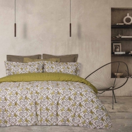 Σεντόνια 5412 Casual Με Λάστιχο (Σετ 4τμχ) Olive Das Home Διπλό 150x235cm Βαμβάκι-Πολυέστερ