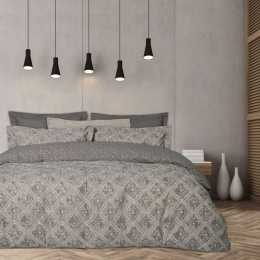 Σεντόνια 5413 Casual Με Λάστιχο (Σετ 4τμχ) Grey Das Home Διπλό 150x235cm Βαμβάκι-Πολυέστερ