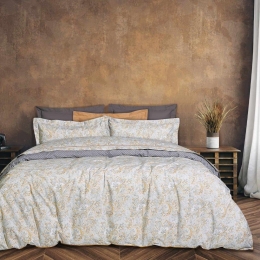 Παπλωματοθήκη 9612 Happy (Σετ 3τμχ) Grey-Ocher Das Home Υπέρδιπλο 220x240cm 100% Βαμβάκι