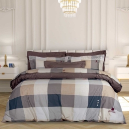 Παπλωματοθήκη 2164 (Σετ 3τμχ) Brown-Grey-White Greenwich Polo Club Υπέρδιπλο 220x240cm 100% Βαμβακοσατέν