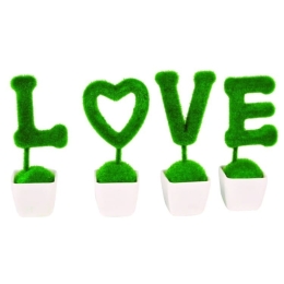 Vekrakis S/4 Φυτό Σε Γλαστράκι Λευκό "Love" PL 30x20 cm