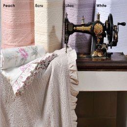 Κουβέρτα Με Βολάν ΣΧ.454 Lilac Down Town Υπέρδιπλo 230x260cm 100% Βαμβάκι