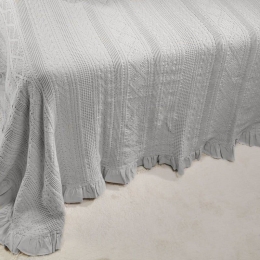 Κουβέρτα Με Βολάν ΣΧ.454 Grey Down Town Υπέρδιπλo 230x260cm 100% Βαμβάκι