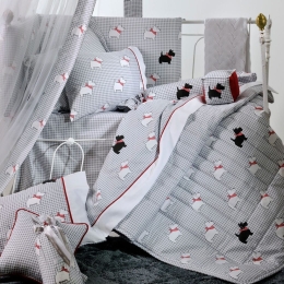 Κουβερλί Βρεφικό 767 White-Grey Down Town 95x145cm 100% Βαμβακοσατέν