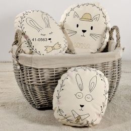 Μαξιλάρι Παιδικό Διακοσμητικό (Με Γέμιση) Rabbit 41-0563 Beige Down Town Βαμβάκι-Πολυέστερ