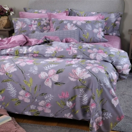 Σεντόνια 790 May (Σετ 4τμχ) Grey Down Town King Size 280x290cm 100% Βαμβακοσατέν