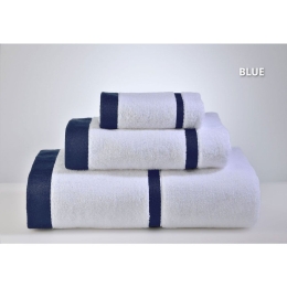 Πετσέτες Lydia (3τμχ) White-Blue Down Town Σετ Πετσέτες 90x150cm 100% Βαμβάκι