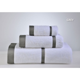 Πετσέτες Lydia (3τμχ) White-Grey Down Town Σετ Πετσέτες 90x150cm 100% Βαμβάκι