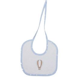 Σαλιάρα Βρεφική Αερόστατο 02 Σιέλ DimCol 19x24cm 100% Βαμβάκι