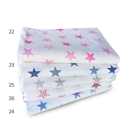 Πάνα Βρεφική Χασές Star 26 Λευκό-Κόκκινο DimCol 80x80cm 100% Βαμβάκι