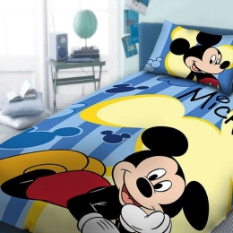 Σεντόνια Παιδικά Σετ 2τεμ Mickey 962 Digital Print DimCol Μονό 165x245cm Χωρίς Λάστιχο 100% Βαμβάκι