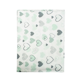 Μαξιλαροθήκη Παιδική Hearts 10 Green DimCol 50Χ70 50x70cm 100% Βαμβάκι