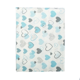 Παπλωματοθήκη Βρεφική Hearts 08 Blue DimCol 120x160cm 100% Βαμβάκι