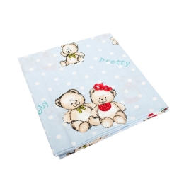 Σεντόνια Παιδικά Σετ 3τμχ Two Lovely Bears 64 Blue DimCol Μονό 160x240cm 100% Βαμβάκι