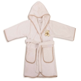 Μπουρνούζι Βρεφικό 02 Αρκούδος 102 White-Beige DimCol