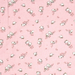 Πάνα Βρεφική Φανελένια Birds 15 Pink DimCol 80x80cm 100% Βαμβακερή Φανέλα