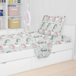 Πάπλωμα Βρεφικό Εμπριμέ Unicorn 106 Green DimCol 120x160cm 100% Βαμβάκι