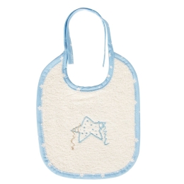 Σαλιάρα Βρεφική Αστέρι 128 Ecru-Ciel DimCol 25x25cm 100% Βαμβάκι